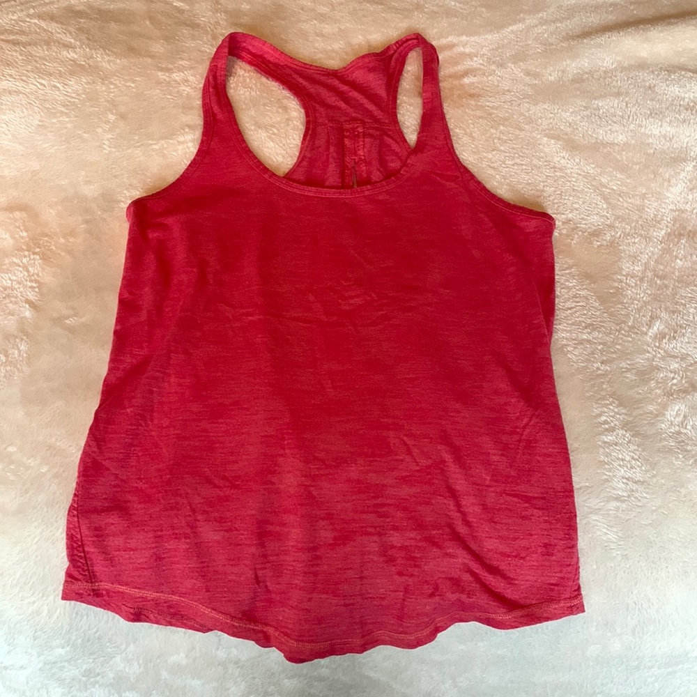 Cherry pink key hole back tank top